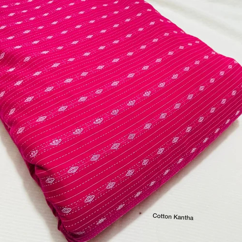 Pink Cotton Kantha Fabric - 100% Cotton, Multi-Color, Washable, Shrink Resistant | Ideal for Textile Industry Applications