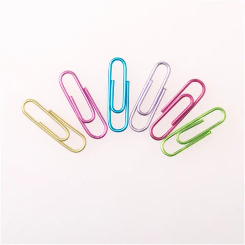 Plastic Paper Clips - Plastic, 50 Pieces, Multicolor | Extra Strong for Office Use