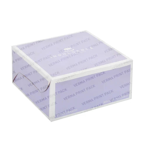 Printed Cake Box - Paper, Square Shape, White Color | Eco-Friendly, Recycled Material, Ideal for Cake Packaging