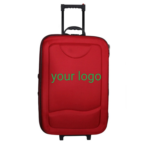 Red Trolley Bag - 60L Capacity, 2 Wheels, Plastic Material | Easy to Use, Medium Size, Ideal for Traveling