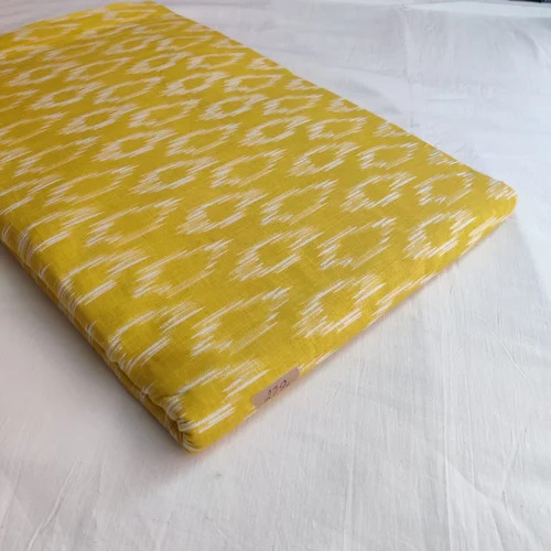 Yellow Printed Cotton Fabric - 100% Cotton | Multi-Color, Washable, Shrink Resistant for Textile Industry Applications