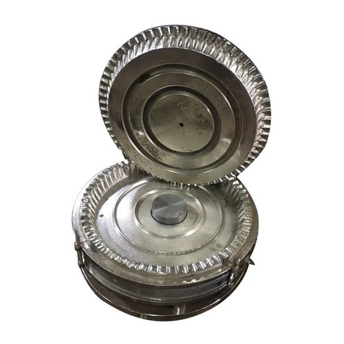 Paper Plate Machine - Iron, 12 Inch Round, Silver Polished Finish | Automatic Operation, Rust Proof, Wrinkle Pattern