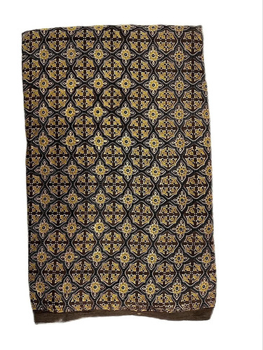 Floral Black Mashru Silk Fabric - 180 GSM, 100% Silk, Washable & Shrink-Resistant, Soft Texture