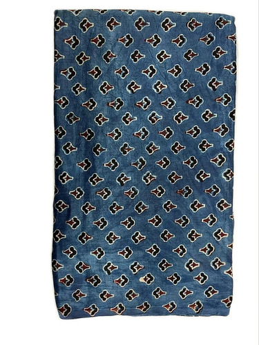 100% Silk - 200 GSM Floral Blue Mashru Silk Fabric | Soft Washable Shrink-Resistant Printed Pattern