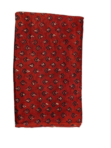 Floral Red Mashru Silk Fabric - 200 GSM, 100% Silk, Soft Texture, Washable, Shrink-Resistant, Printed Design
