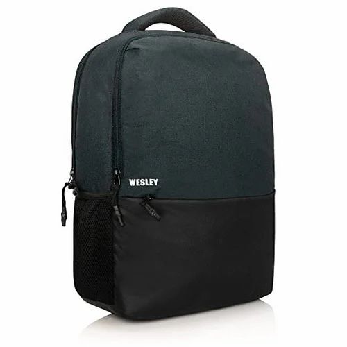 25 L Black College Bags - Polyester Material, 25 Liter Capacity | Zipper Top Seal, Plain Pattern, Good Quality