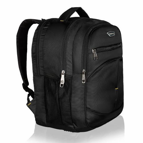 Black Plain Laptop Backpack Bag
