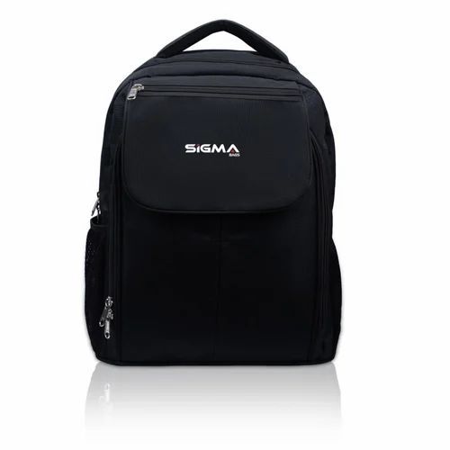 Black Polyester Laptop Backpack