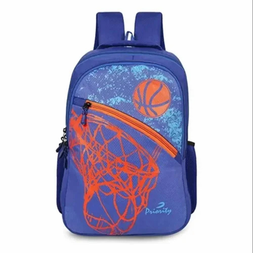 Blue Polyester Laptop Backpack Bag - 65L Capacity Zipper Top Sealing Ideal for Laptop Storage and Travel