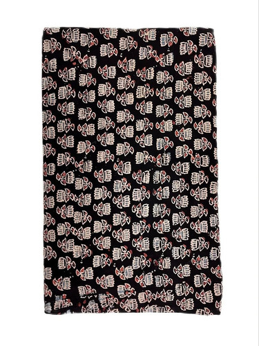 Floral Black Mashru Silk Fabric - 100% Soft Silk, Washable, Shrink Resistant | Various Colors, Printed Floral Pattern
