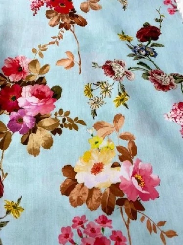 Floral Digital Printed Fabrics - Washable, Shrink Resistant | Multi-color, Flower Digital Fabric For Textile Industry Applications