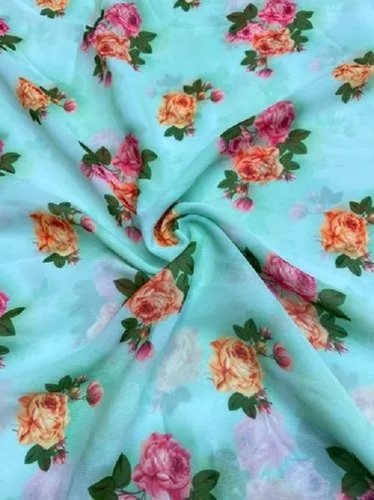Georgette Digital Printed Fabric - Washable, Shrink Resistant | Multi-Color, Suitable for Textile Industry, Stylish Georgette Design