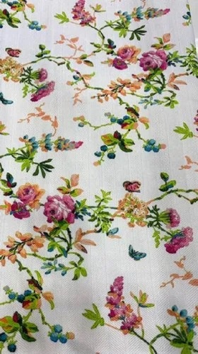 Herring Bone Digital Printed Fabric - Washable, Shrink Resistant | Multi-Color, Flower Digital Fabric for Textile Industry