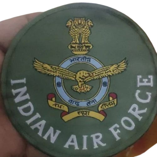 Indian Air Force Woven Label - Woven Material, 3x3 Inch Size, Multicolor Design | Ideal for Air Force Applications
