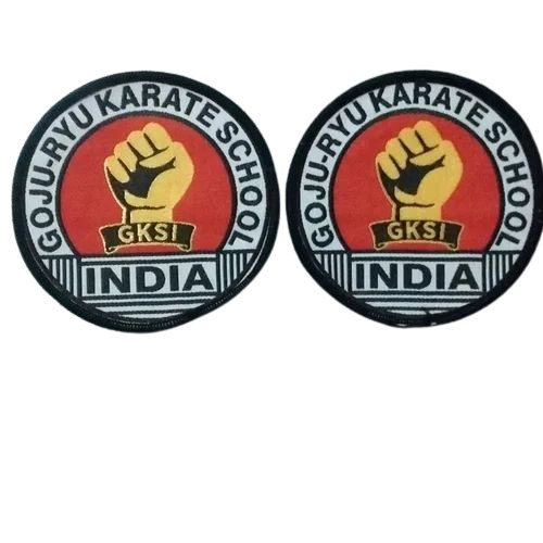 Laser Cut Woven Label - Customized Size 9x9 cm, Multicolor Round Pattern for Garment Use