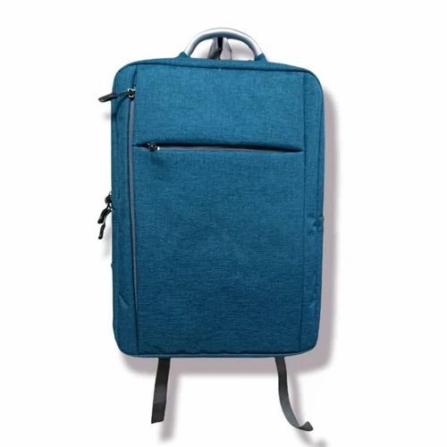 Plain Polyester Blue Laptop Bags - Material: Polyester Capacity: 25L Color: Blue | Zipper Top Sealing and Handle Ideal for Laptop Storage
