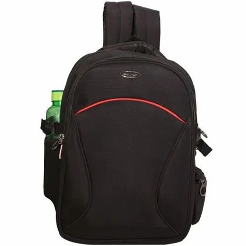 Polyester Plain Black Laptop Backpack