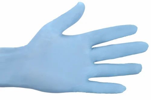 Rakshak Nitrile Gloves - Nitrile Material Box of 50 Pcs Non-Sterile Blue Color | Comfortable Easy to Use Full Finger Design Unisex