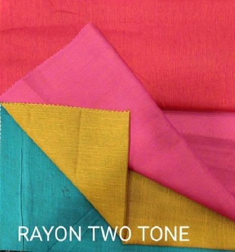 Two Tone Rayon Fabric - Multi-Color, Washable & Shrink Resistant | Features Plain Pattern, Ideal for Textile Industry Applications