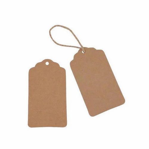 Blank Hang Tag - Hard Paper, 1.5 mm Thickness, Brown Color | Designed for Garment Labeling, Plain Style for Versatile Use