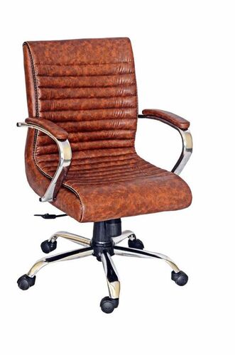Boss Office Chair - Fabric & Leather, 1 Seater, Brown | High Standard, 360 Swivel, Corrosion Resistant, Easy to Clean, 5 Wheels