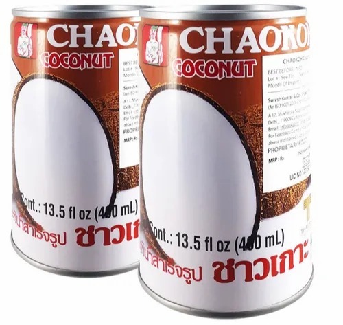 Chaokoh Coconut Milk - 400ml Can, Eggless Coconut Flavor, 24-Month Shelf Life, Ideal for Kitchen Use