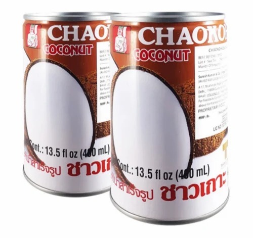 Coconut Milk - 400ml Can | Eggless, Flavor: Coconut, Shelf Life: 24 Months, Perfect for Restaurant Use