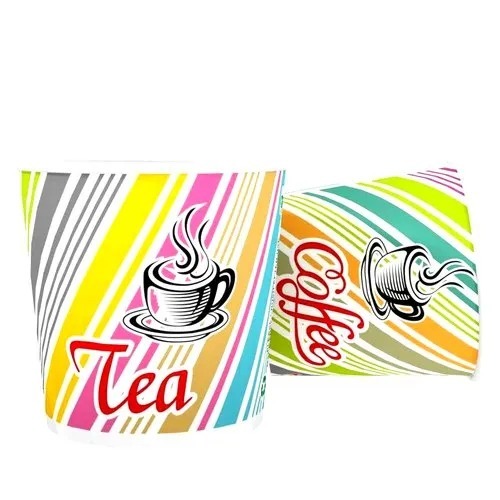 Disposable Tea Cups - Printed Paper, Standard Size, Multicolor , Lightweight, Eco-Friendly, Heat & Cold Resistant, Leak Proof