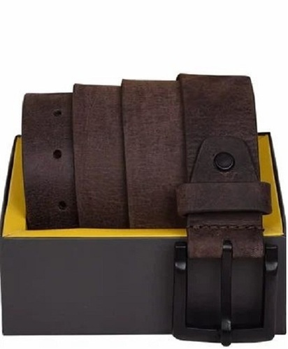 Formal Leather Belts - Full Grain Leather, Length: 70-140 CM, Width: 1.5 Inch, Color: Brown, Buckle Type: Iron with Nickel Polish | Ideal for Male Formal Wear