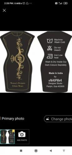 Garment Printed Hang Tag - Hard Paper Material, Black Color | Ideal for Garment Labeling and Branding Applications