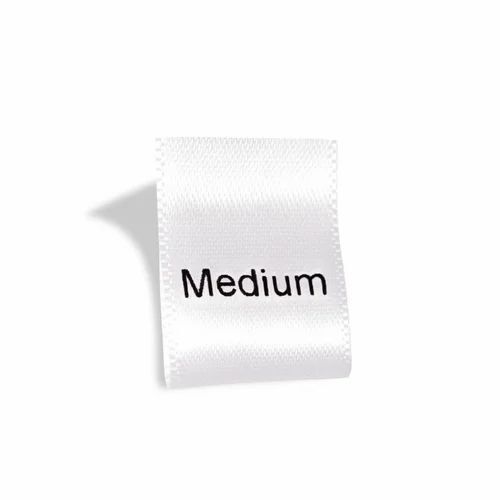 Garments Size Labels - White Rectangle Printed Labels | Ideal for Garment Tagging & Easy Identification