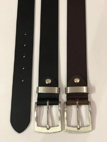 Genuine Leather Belts - Genuine Leather, Iron Buckle, Black Color, Casual Style, Suitable for Male Wear | Plain Design for Effortless Fashion