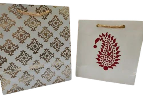 Printed Paper Gift Bags - 500 Gram Capacity | Biodegradable, Recyclable, Moisture Proof, with Rope Handles