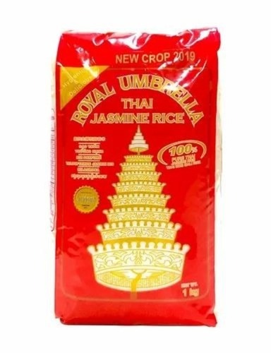 Royal Umbrella Thai Jasmine Rice - 1 Kg Packet , Imported Thai Long Grain Rice, 100% Purity, White Color, Dried Style