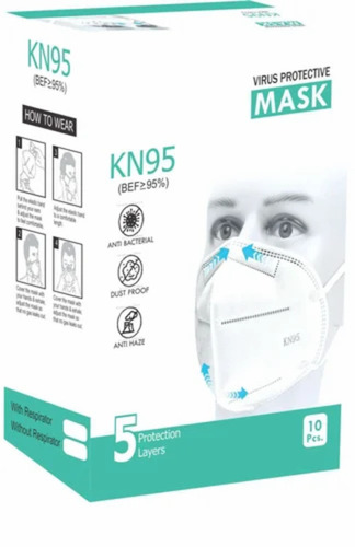 K 95 Mask Packaging Boxes - 400 GSM Recycled Paperboard 58x24x24 Inches Multi Color Lock Bottom Style Biodegradable with Gloss Matte Effects Embossed Finish