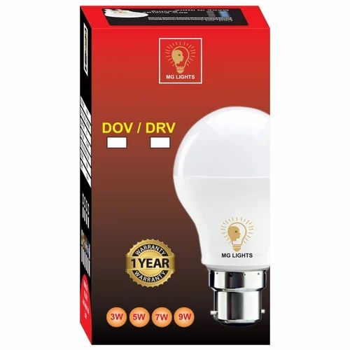 Led Bulb Packaging Box - Recycled Paperboard Rectangle Multi Color Litho-laminated Coating Moisture Proof | Biodegradable 200-270 Gsm < 2 Kg Weight Capacity