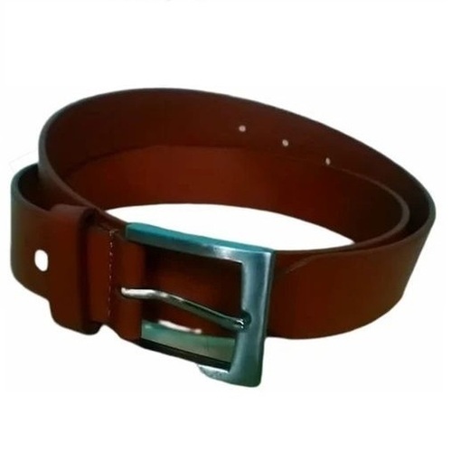 Mens Leather Belt - Full Grain Leather 97 cm Length 1.5 Inch Width Brown Color - Frame Buckle in Stainless Steel for Formal Wear