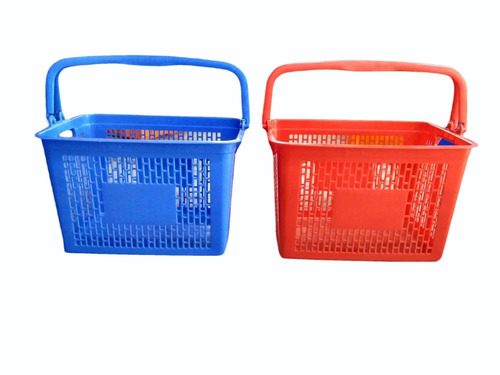 Plastic Shopping Basket - Color: Red