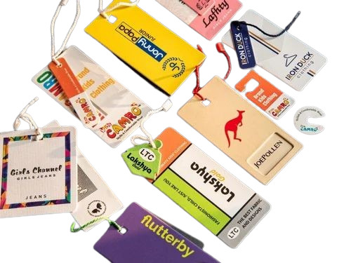 Printed Garment Tags - Cardboard Material Customizable Length Multicolor Finish | Designed for Garment Use