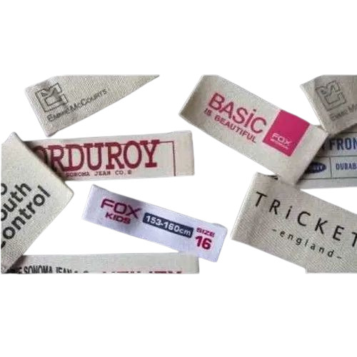 Readymade Cloth Labels - Rectangular, 1.5mm Thickness, White | Ideal for Garment Use, Packaged in Convenient Packet