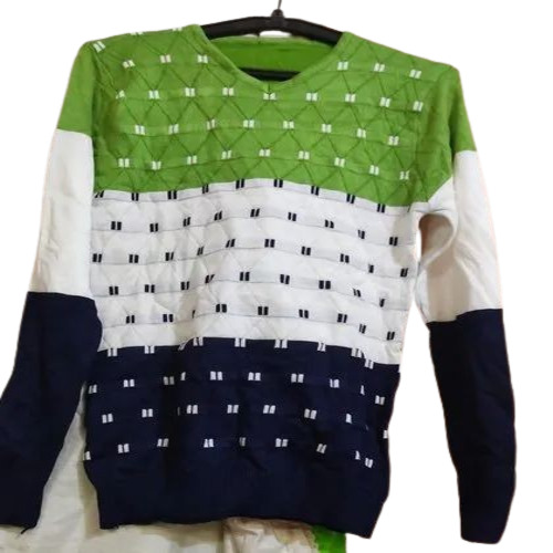 V Neck Sweater - Woolen, Full Sleeves, Customized Sizes, Blue Color | Attractive Multicolor Design for Winter Comfort