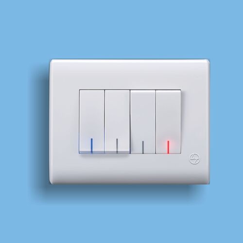 White Modular Switches - Plastic, Standard Size, White |  Tested on Quality Parameters, Long Lasting Finish, Delivered on Time
