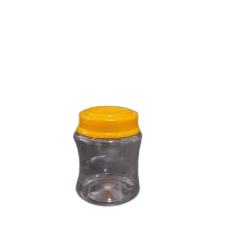 Pet Jar - 100 ML, Round Shape, Transparent Color, Yellow Screw Cap, 38 mm Neck Diameter, Lightweight at 9.5 GM | Customizable Size and Plain Pattern