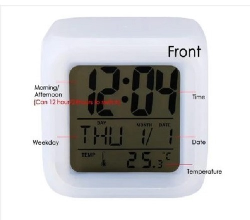 7 Colour Changing LED Digital Alarm Clock