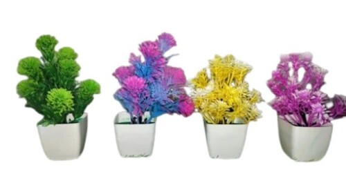 Artificial Decorative Flower Pots - Lightweight White Plastic | Crack-Resistant, Easy to Clean, Enhances Appearance of Any Space