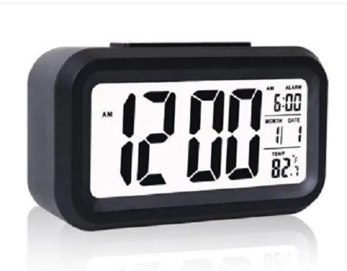 Black Digital Clock - Rectangular Shape , Available in Various Sizes, Sleek Black Design, Ideal Gift for Any Occasion