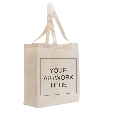 Cotton Canvas Tote Bag - 12x16x5 Inch, Beige | Durable, Washable, 5 Kg Capacity, Customized Design