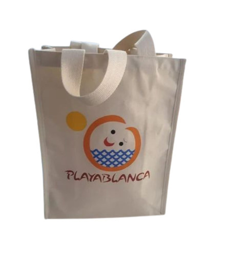 Customized Cotton Bag - Canvas Material, 14x13x7 Inch, Beige Color | Loop Handles, 10 Kg Capacity, Durable and Washable Design