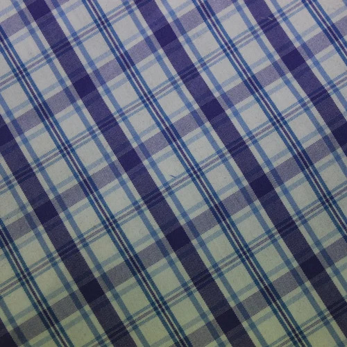 Fancy Cotton Check Shirting Fabric - Multi-Color Poly Cotton, Washable, Shrink Resistant, Textured Checked Design for Textile Industry