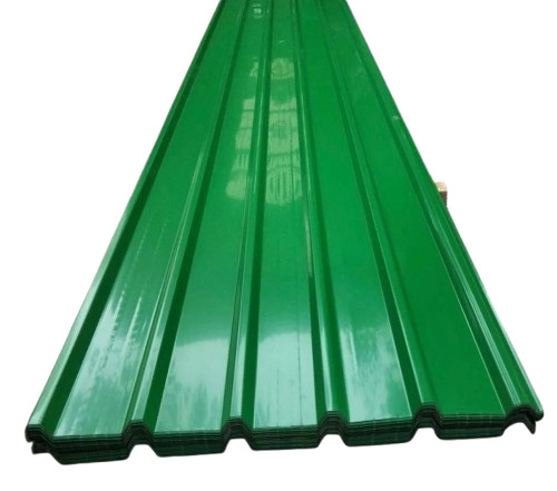 Green Steel Roofing Sheet - 0.50 Millimeter Thickness, Durable Stainless Steel Material | Fine Finished Plain Rectangular Design, All Color Options